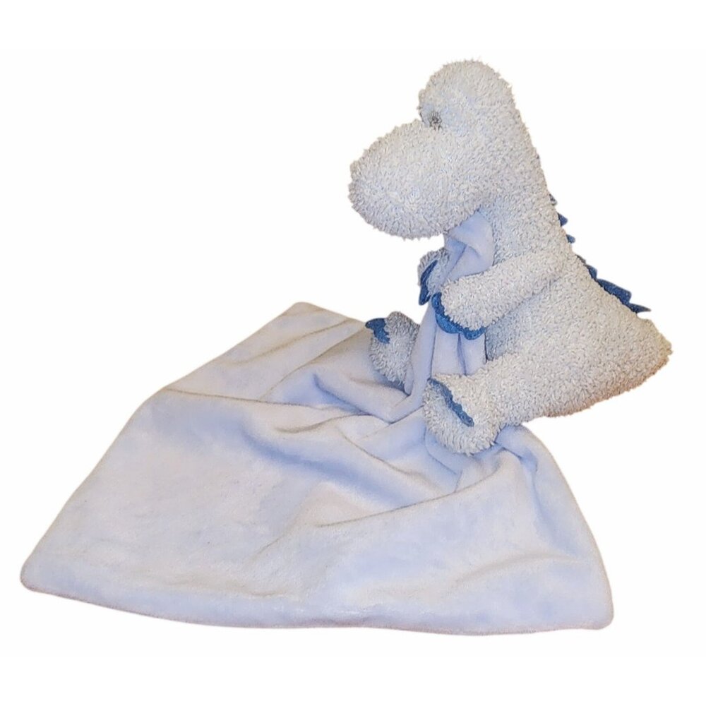 Cupcakes & Cartwheels Blue Dino Dinosaur Plush Lovey Security Blanket Blanky